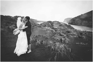 rainy beach wedding